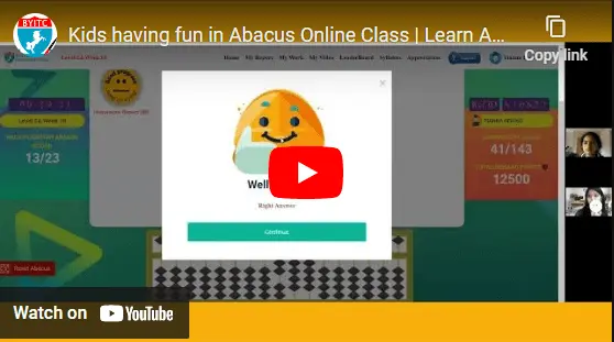 kids having fun in abacus online class